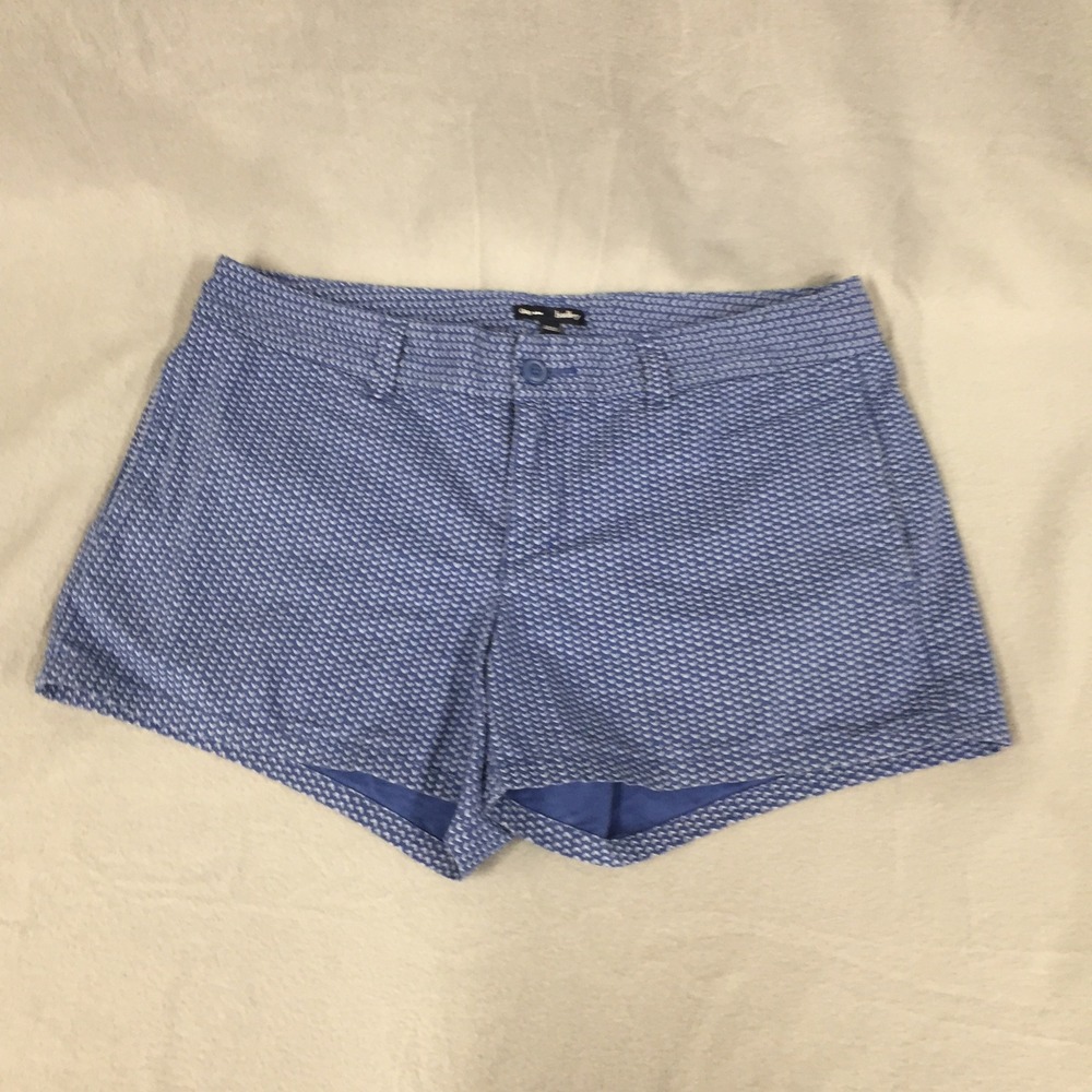 Gap Hadley Blue White Geometric Arrow Print Shorts Womens Size 10 Mid Rise